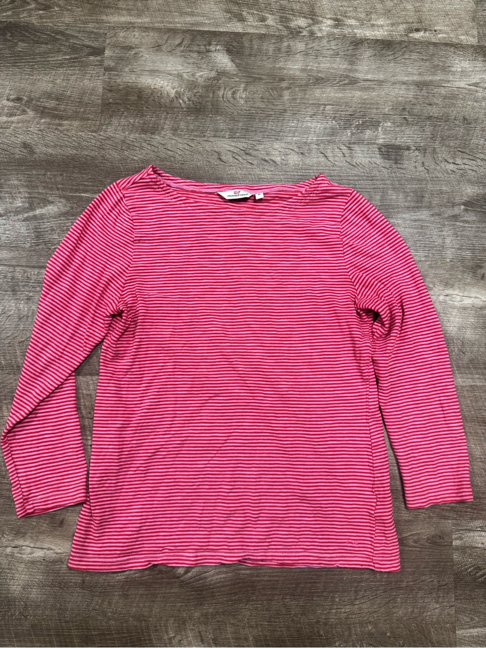 Vineyard Vines Pink Striped Quarter Sleeve Shirt Size Medium